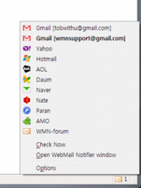 WebMail Notifier freeware screenshot