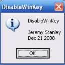 DisableWinKey freeware screenshot