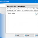 Auto-Complete Files Report freeware screenshot