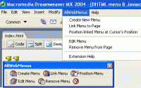 AllWebMenus Javascript Menu Dreamweaver Extension freeware screenshot