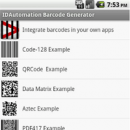 Barcode Generator for Android freeware screenshot