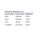 Infowise Birthday List freeware screenshot